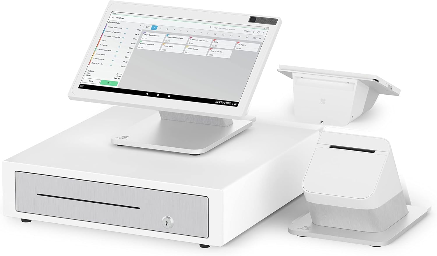 Clover Station with register screen and printer