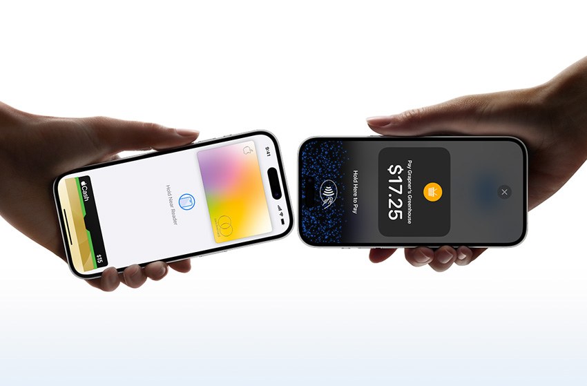Phone showing digital wallet cards