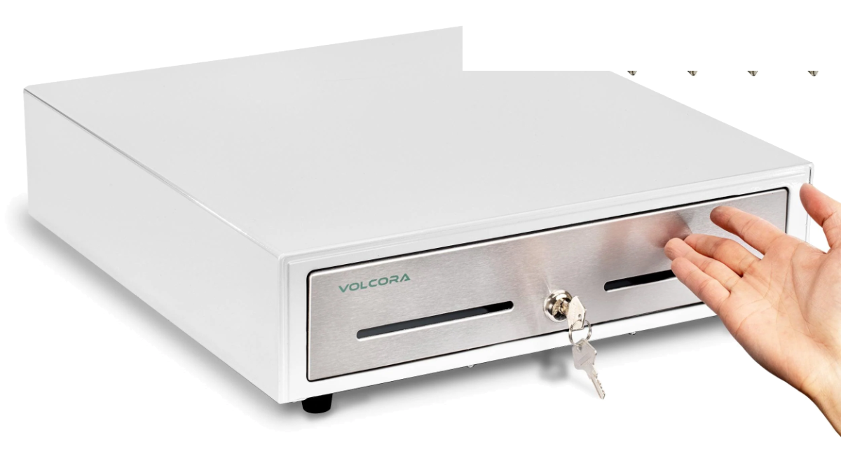 Volcora steel cash drawer with keyed lock